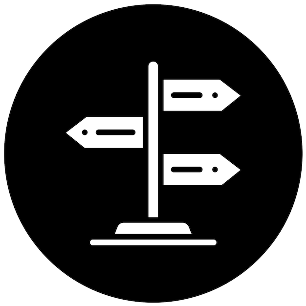 Design vectoriel Style de l'icône du signe de direction
