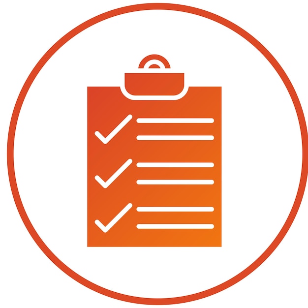 Design vectoriel Style de l'icône de l'enquête terminée