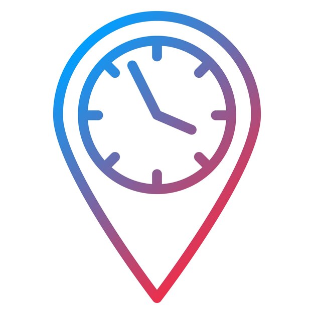 Design vectoriel Style de l'icône de l'heure locale