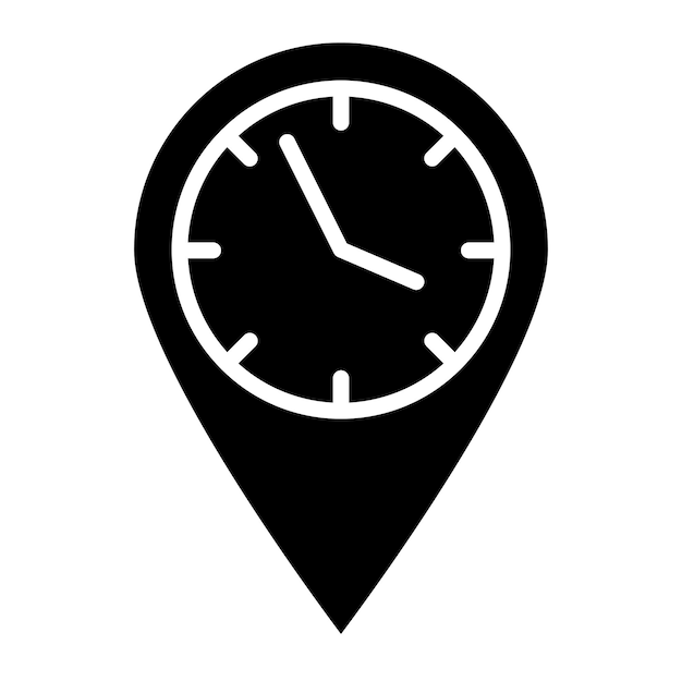 Design vectoriel Style de l'icône de l'heure locale