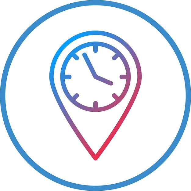 Design vectoriel Style de l'icône de l'heure locale