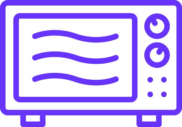 Design vectoriel Style d'icône à micro-ondes intégré