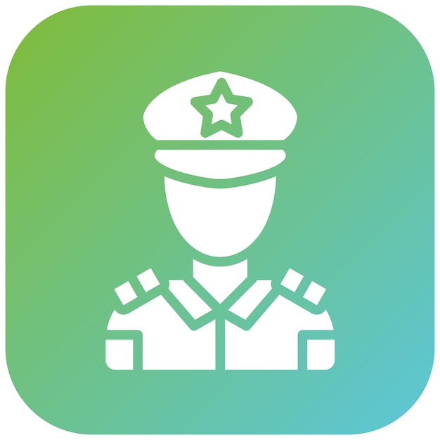 Design vectoriel style d'icône d'officier militaire