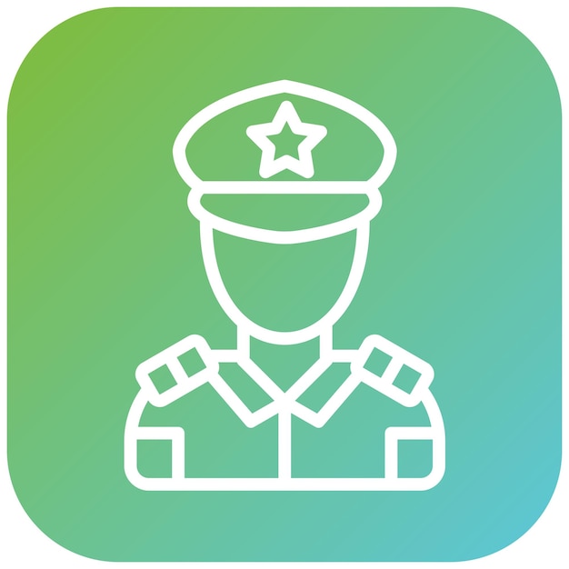 Design vectoriel style d'icône d'officier militaire