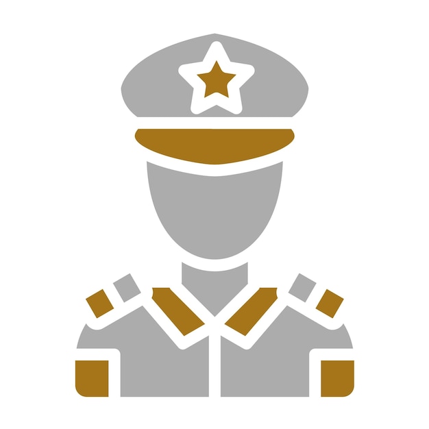 Design vectoriel style d'icône d'officier militaire