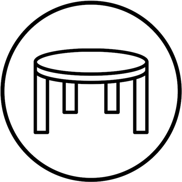 Design vectoriel Le style de l'icône de la table Demilune