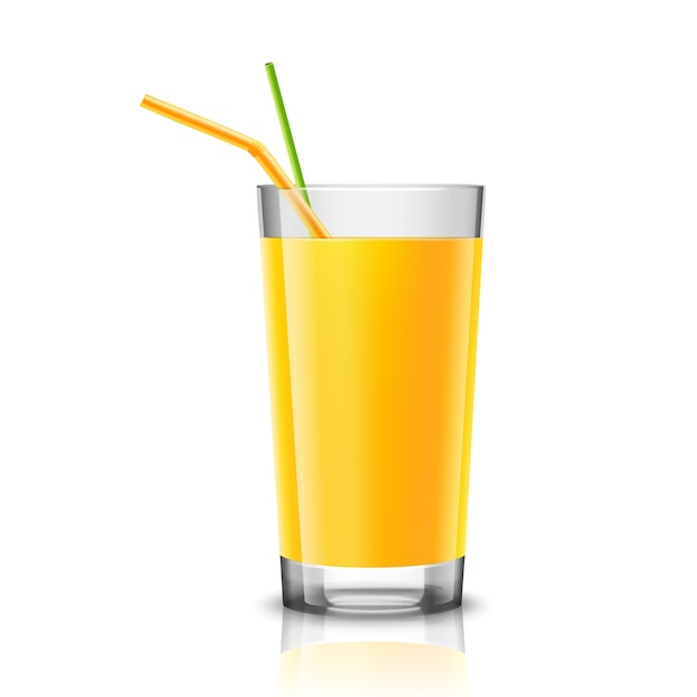 Vecteur design en verre de jus d'orange