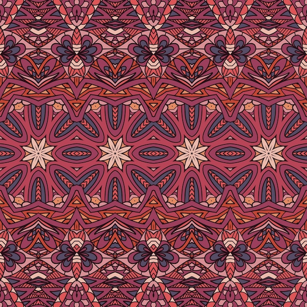 Vecteur design vintage ethnique tribal couleur naturelle imprimé style nomade bohème