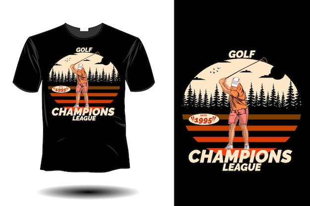 Design Vintage Rétro De La Ligue Des Champions De Golf