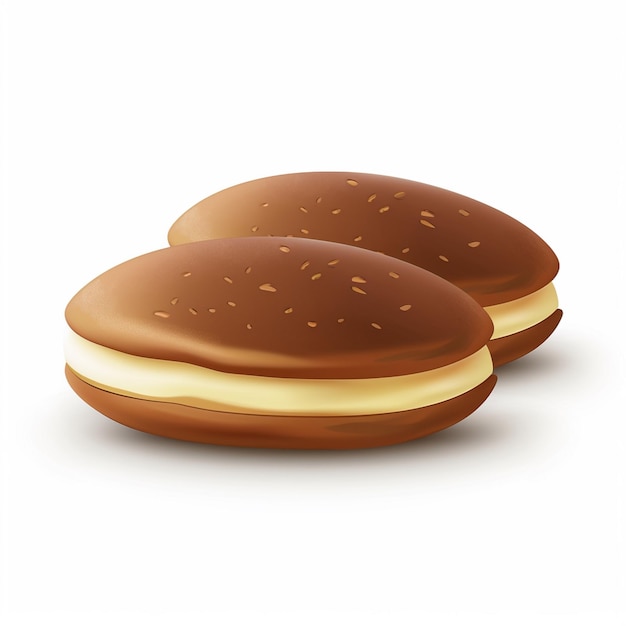 Dessert Aliments Sucrés Illustration Japon Japonais Vecteur Isolé Boulangerie Snack Dorayaki Panc