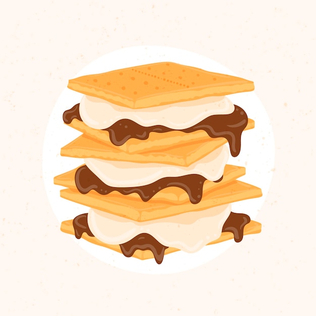 Vecteur dessert s'mores dessiné illustré