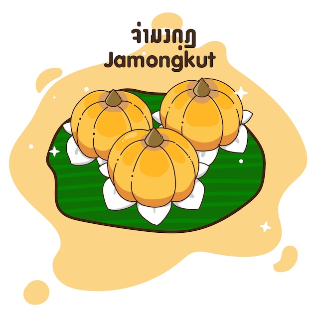 Vecteur dessert thaïlandais au jamongkut