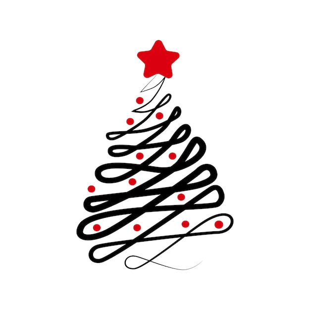 Dessin Abstrait D'un Arbre De Noël Sur Un Fond Blanc Vector