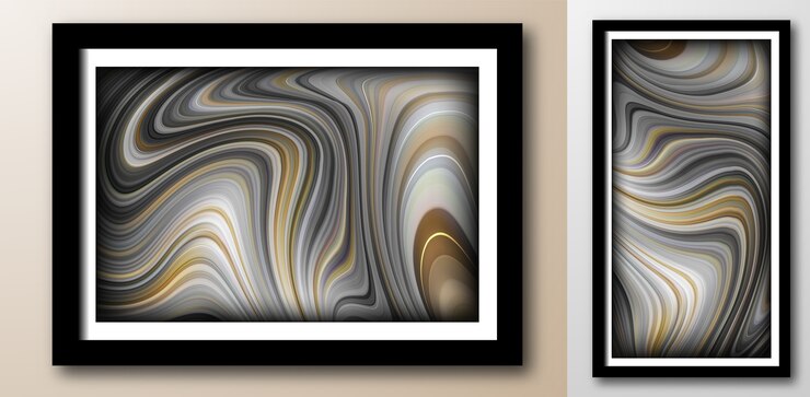 Vecteur dessin abstrait marbré dans la composition de couleurs gris doré