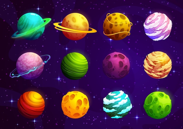 Dessin animé aline fantastique espace planètes galaxie monde