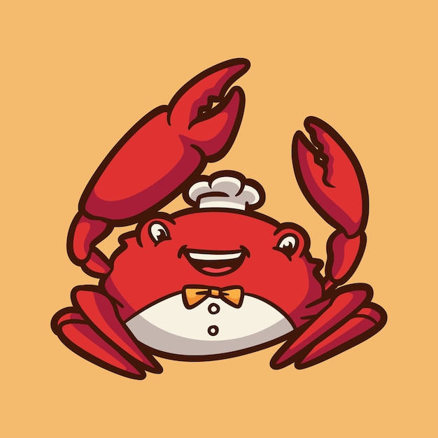 Dessin Animé, Animal, Conception, Heureux, Crabe, Mignon, Mascotte, Logo