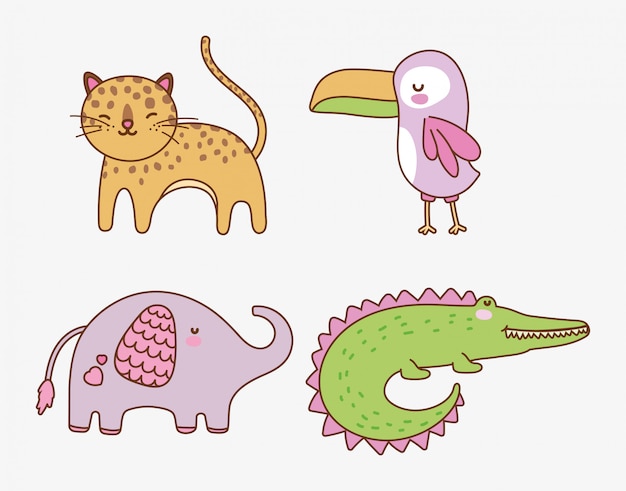 Dessin animé animaux mignons
