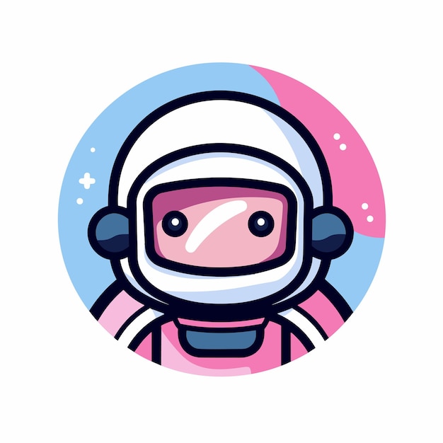 Vecteur un dessin animé d'un astronaute portant un casque et des écouteurs.