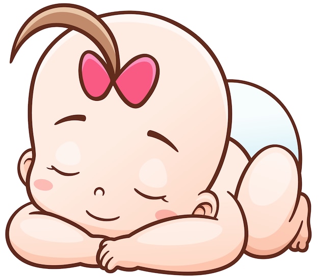 Vecteur dessin animé bébé dort