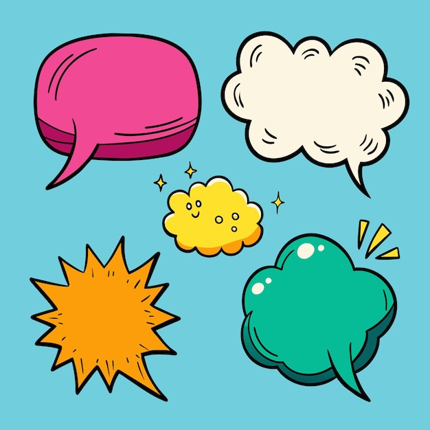 un dessin animé d'une bulle de parole avec une bulle de discours au milieu