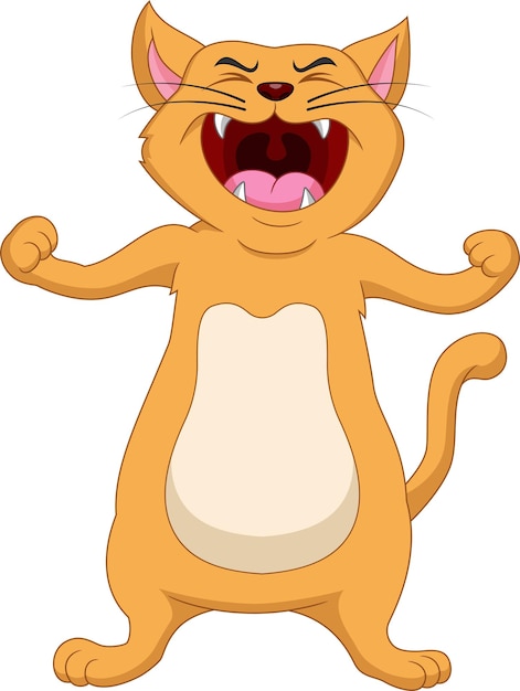 Vecteur dessin animé de chat en colère