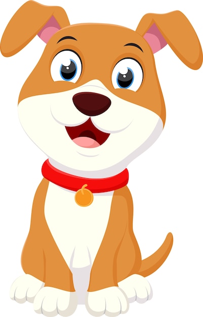 Dessin animé chien heureux