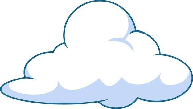 Vecteur dessin animé ciel nuage vector illustration dessinée à la main isolée sur fond transparent