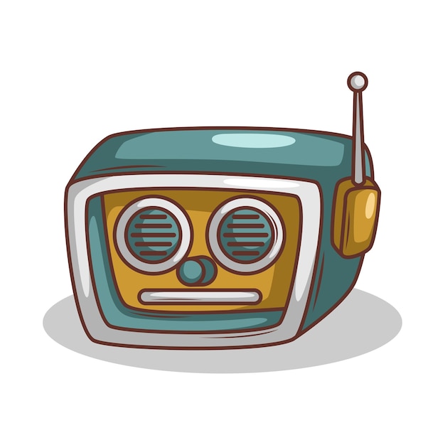 dessin animé classique d'illustration de radio