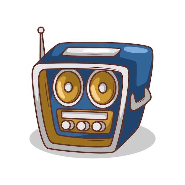 dessin animé classique d'illustration de radio