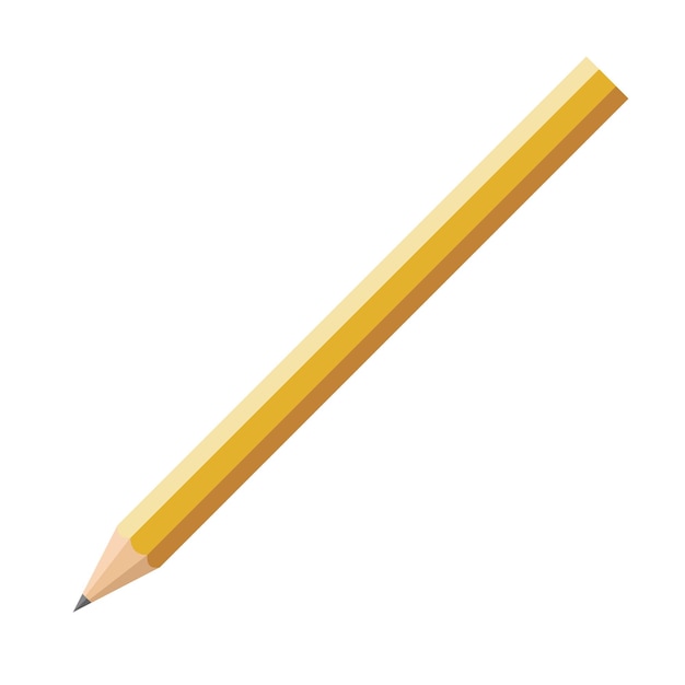 Dessin animé crayon jaune vecteur objet isolé illustration
