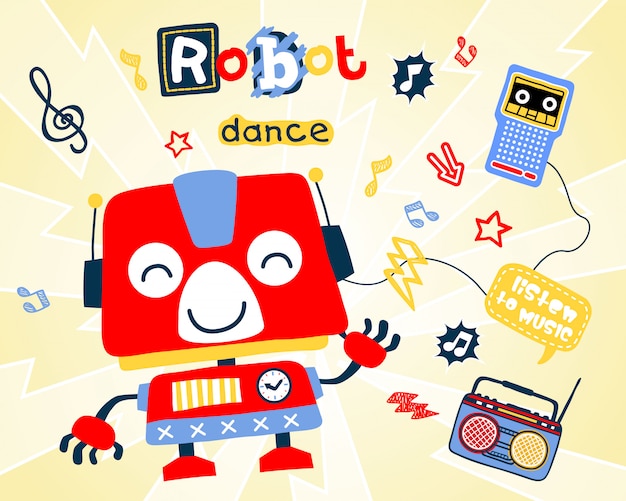 Dessin Animé De Danse De Robot