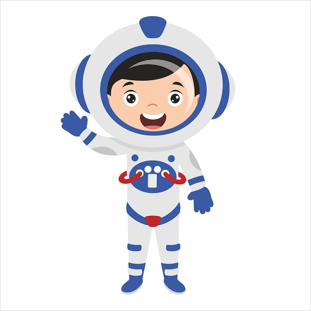 Dessin Animé, Dessin, De, Une, Astronaute