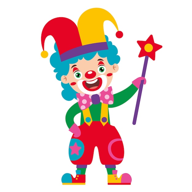 dessin animé, dessin, de, a, clown