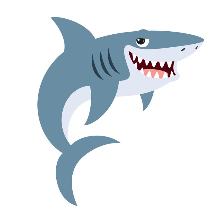 Vecteur dessin animé, dessin, de, a, requin
