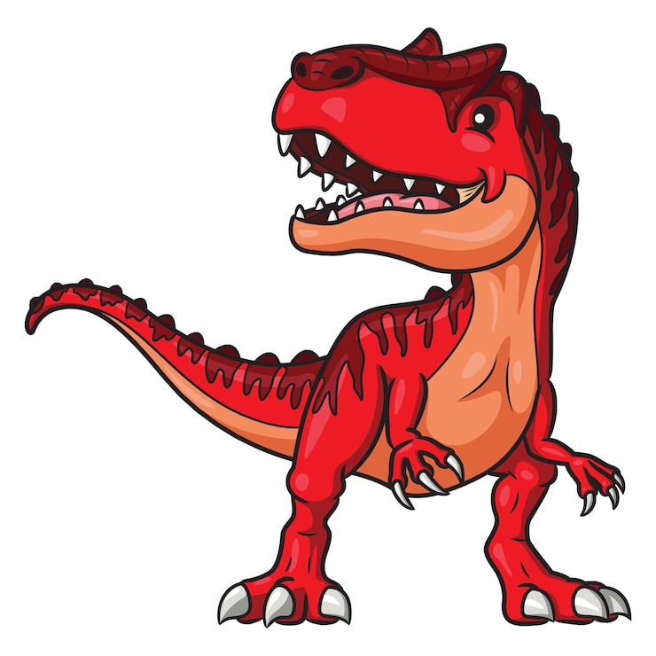 Vecteur dessin animé dinosaure allosaurus