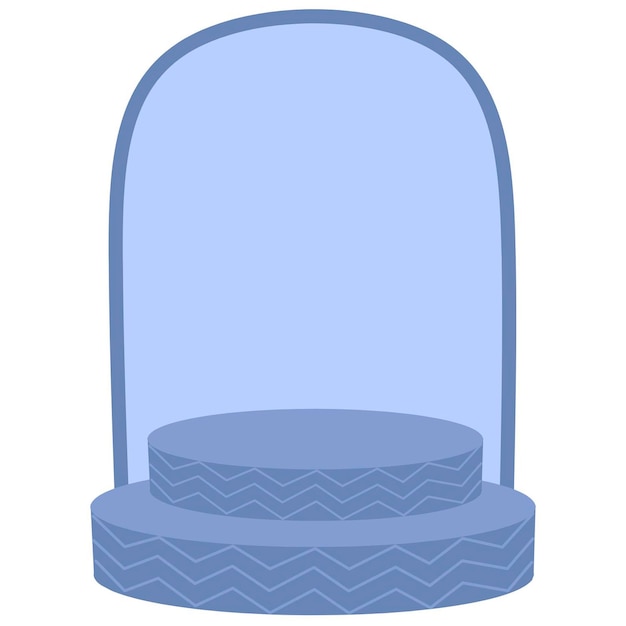 Vecteur un dessin animé d'un dôme en verre avec un piédestal sur le dessus