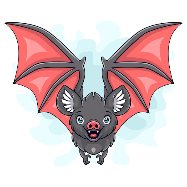 Dessin Animé Drôle De Chauve-souris Isolé Sur Fond Blanc