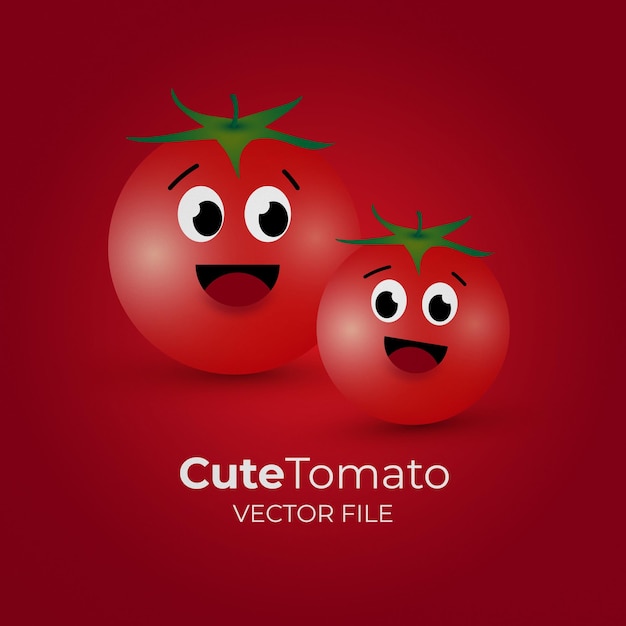 Dessin Animé Drôle De Couple Mignon Tomate