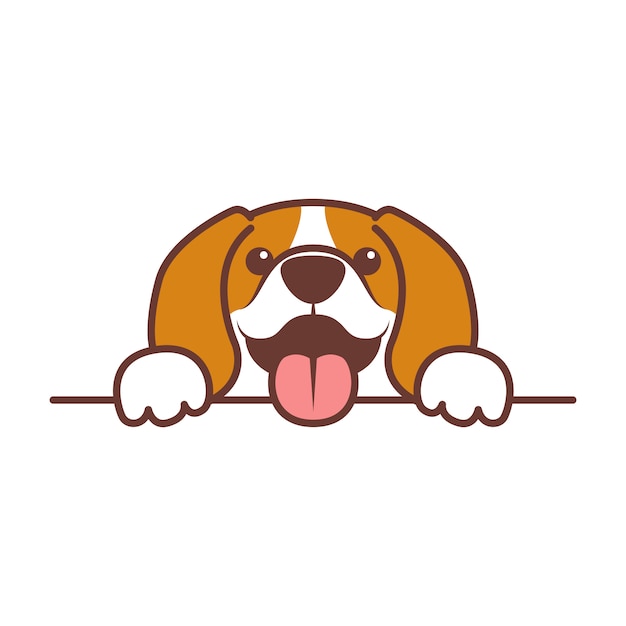 Dessin Animé Drôle De Visage De Chiot Beagle