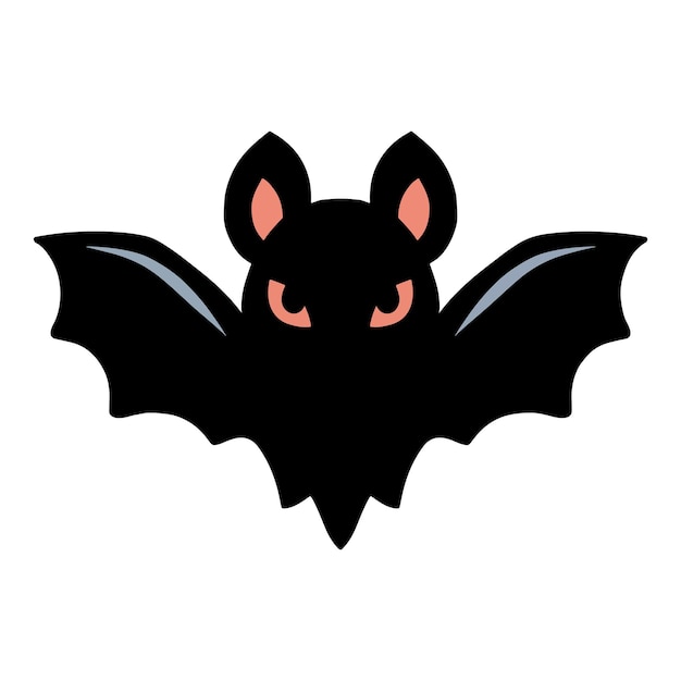 Dessin animé effrayant de chauve-souris noire volant