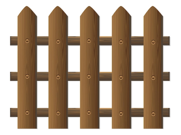 dessin animé ferme village vintage portes brunes. barrières de bois de collection d'illustration. garde-corps vintage.