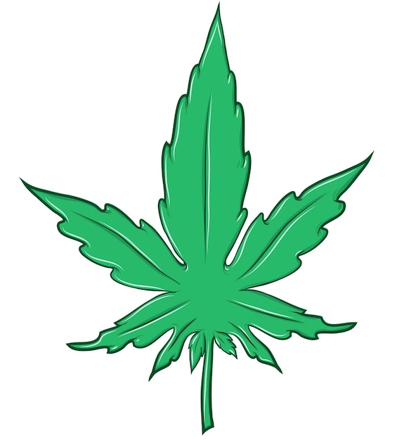 dessin animé de feuilles de marijuana isolées sur fond blanc