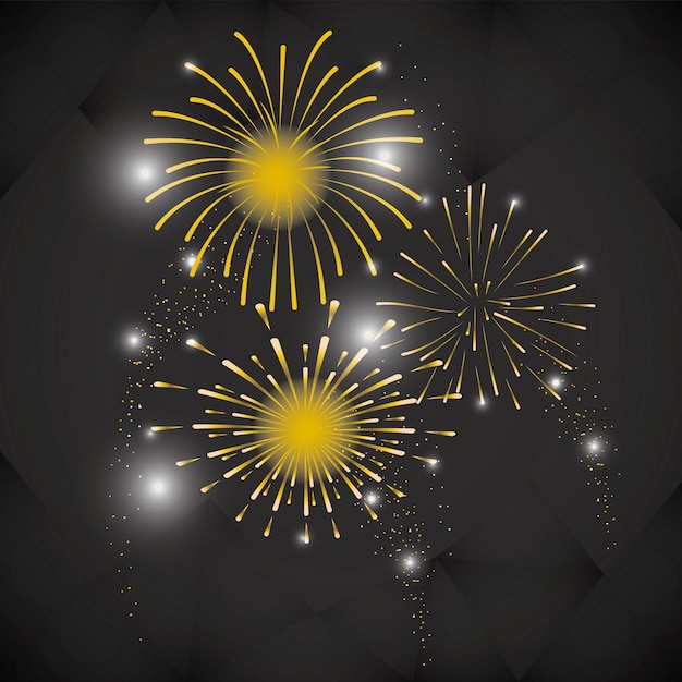 Vecteur dessin animé de feux d'artifice