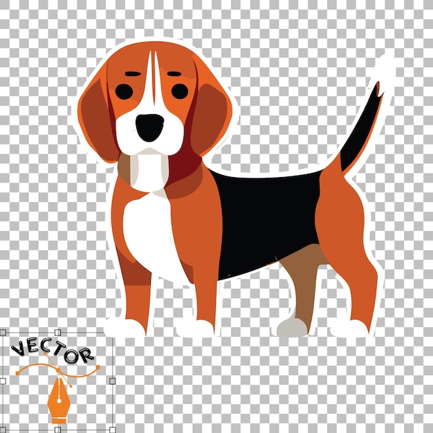 Dessin animé gratuit de chien Beagle vectoriel sur fond blanc Téléchargez maintenant