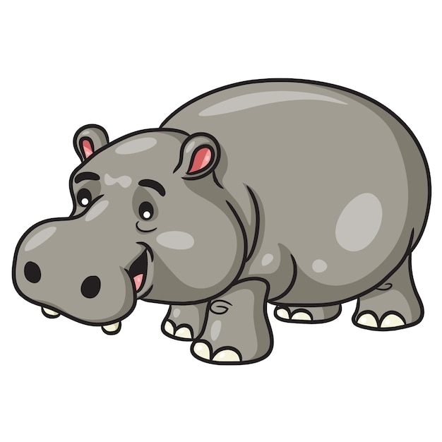 Vecteur dessin animé hippo mignon