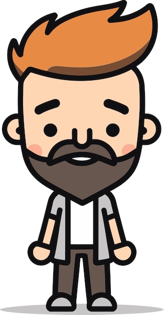 un dessin animé d'un homme avec une barbe et une moustache