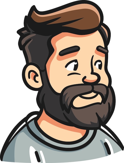 un dessin animé d'un homme avec une barbe sur la tête