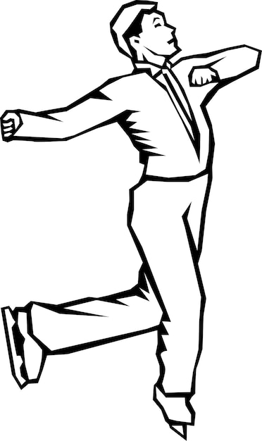 Un dessin animé d'un homme avec les bras tendus et le mot glace sur le dos.