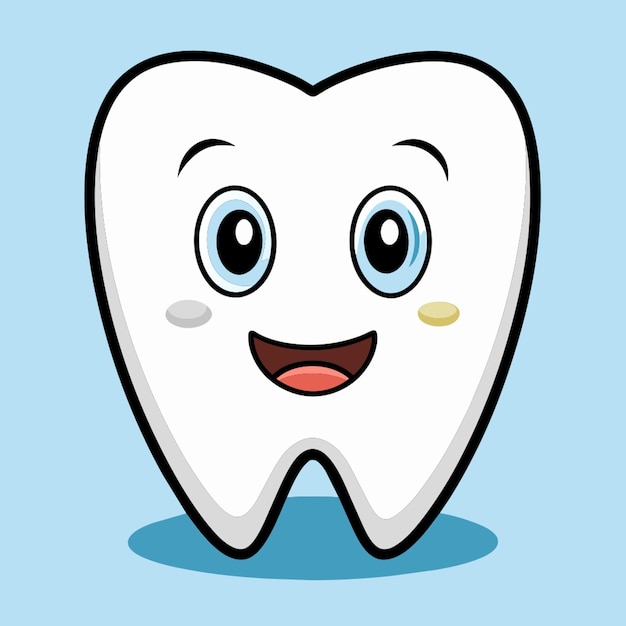 dessin animé d'illustration vectorielle de dents mignons