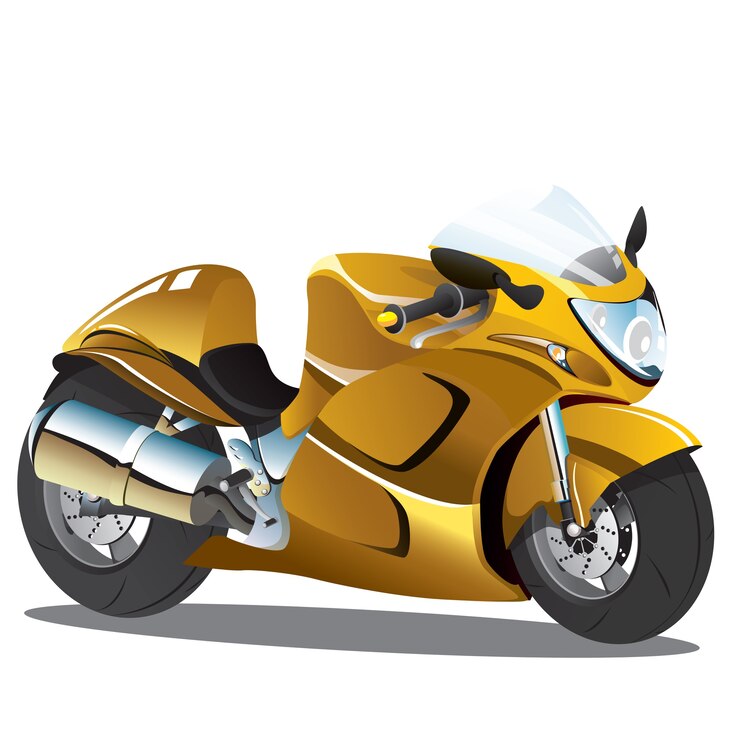 Vecteur dessin animé jaune de vélo de sport de superbike